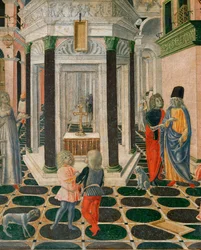 Scena della vita di San Bernardo da Siena (tempera su tavola)