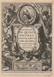 Pagina del titolo per Apostolicarvm PII Qvinti Pont. Max...
