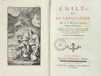 Frontespizio per Emilio di Jean-Jacques Rousseau, 1762