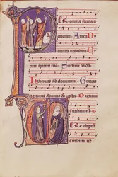 Iniziali istoriate P che raffigurano l