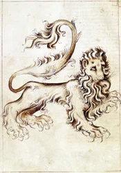 Sloane 3983 f.16v Il segno zodiacale del Leone