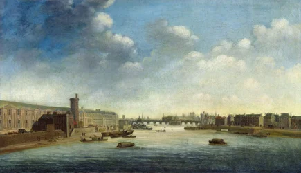 La Senna dal Ponte Barbier a monte, il Louvre