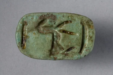 Sigillo scaraboide, XVIII-XIX dinastia, 1540-1186 a.C. (faience) (lato inferiore di 270366)