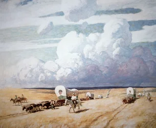 Carovane coperte dirette a ovest