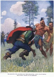 Si lanciò a capofitto sul vanaglorioso e, strappando il coltello dal fodero