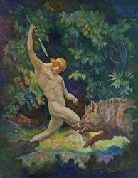 La caccia al cinghiale, 1929