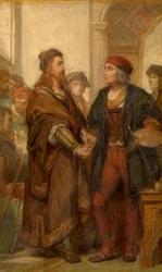 Albrecht Dürer in visita a Quinten Massijs (olio su tela)