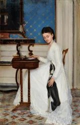 Signora con levriero