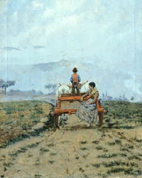Su un carro nei campi