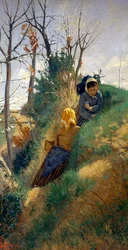 Scena pastorale, di Niccolo Cannicci (1846-1906)