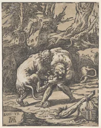 Ercole e il leone di Nemea, 1540-50