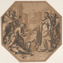 Persone che rendono omaggio alla bellezza di Psiche, ca. 1540-50