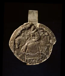 Impressione fatta dal retro del Secondo Grande Sigillo della Regina Elisabetta I