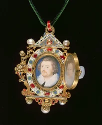 Il gioiello Gresley, con ritratti in miniatura di Sir Thomas Gresley e della sua sposa Catherine Walsingham