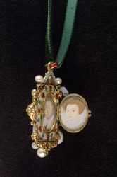 Il gioiello Gresley, con ritratti in miniatura di Sir Thomas Gresley e della sua sposa Catherine Walsingham