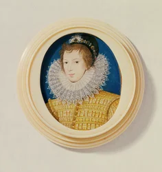 Giovane uomo in giallo con cappello e piuma, c.1585-90