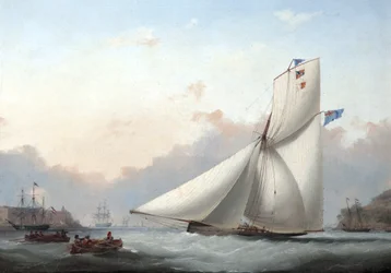 Uno yacht cutter nel Plymouth Sound