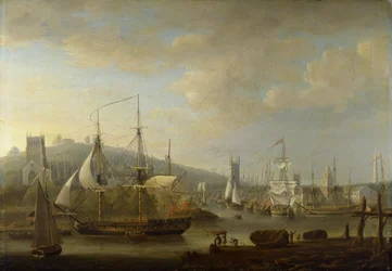 Veduta del porto di Bristol con la cattedrale