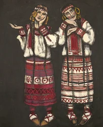 Bozzetto di costume per il balletto La sagra della primavera di I. Stravinskij, 1930