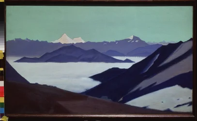 Himalaya (Tibet). Nebbia nelle montagne