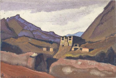 Ladakh di Roerich, Nicholas (1874-1947). Tempera su cartone, dimensioni: 30,5x45,7