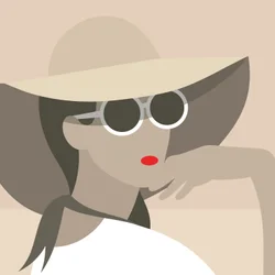 Donna con cappello da sole