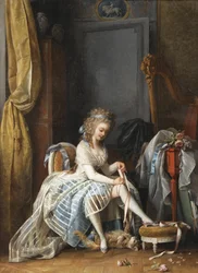 Donna alla toilette