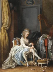 Donna alla toilette