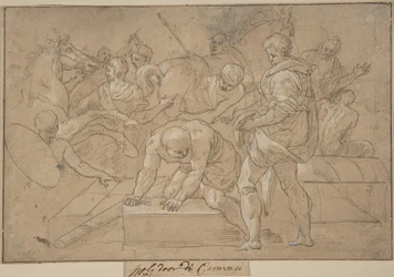 Studio di composizione di scena storica per Chapelle de Guise