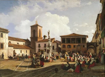 Benevento (Regione Campania), Piazza Orsini con il campanile della Cattedrale e la fontana dedicata a Papa Orsini