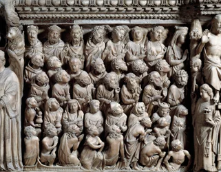 Giudizio Universale, gli eletti, dettaglio del Pulpito