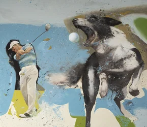 Golfista con cane, 2023