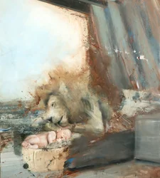 Leone con bambino