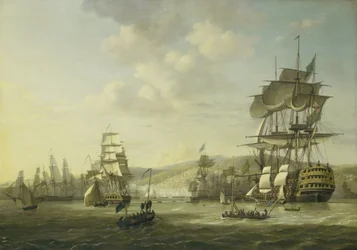La flotta anglo-olandese nella baia di Algeri che sostiene l