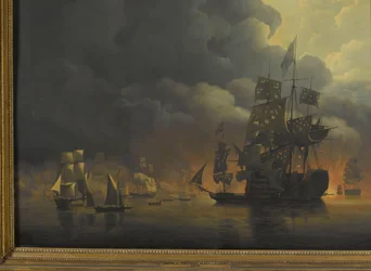 La flotta anglo-olandese sotto Lord Exmouth e il Vice Ammiraglio Jonkheer Theodorus Frederik van Capellen che attacca le roccaforti algerine, 27 agosto 1816