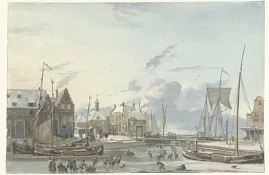 Veduta invernale a Harlingen