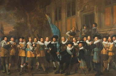 Ufficiali e altri guardiani civici del IV distretto di Amsterdam, sotto il comando del capitano Jan Claesz van Vlooswijck e del tenente Gerrit Hudde
