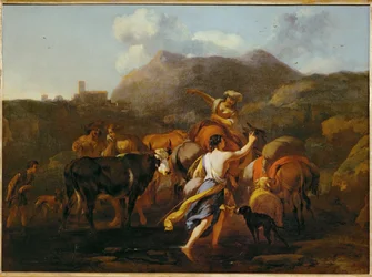 Mandriani e mandria (dipinto su tela)