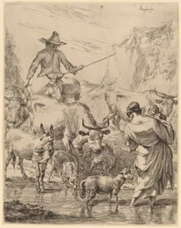 Mandria che Attraversa il Ruscello