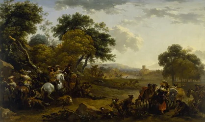 Paesaggio con cacciatori