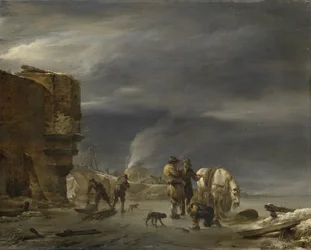Sul ghiaccio vicino a una città