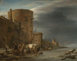 La cinta muraria di Haarlem in inverno