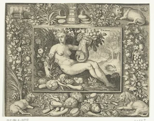 Elemento terra come donna nuda con cornucopia (Terra) (I quattro elementi)
