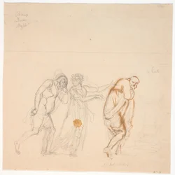 Davus Mysis e Chremes. Studio per il dipinto Chremes ascolta la conversazione di (la serva) Mysis e Davus