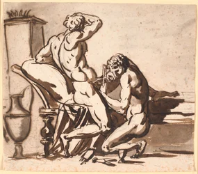 Un uomo nudo che circoncide un altro uomo nudo, o: Urano castrato da Crono?