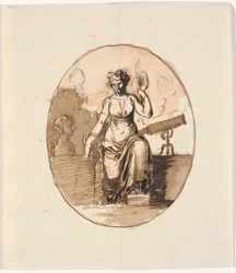 Figura femminile seduta, allegoria della saggezza o della scienza