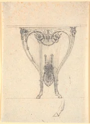 Un tavolo consolle con gambe arcuate