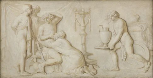 Re Priamo che supplica Achille per il cadavere di Ettore