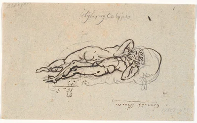 Ulisse e Calipso, sdraiati nudi su un letto