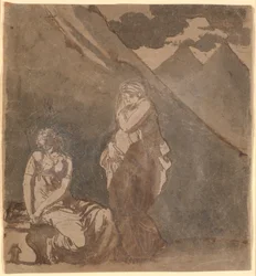 Scena da "Le triumvirat" di Voltaire, probabilmente atto 1, scena 1